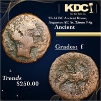 27-14 BC Ancient Rome, Augustus AE As, 25mm 9.4g A