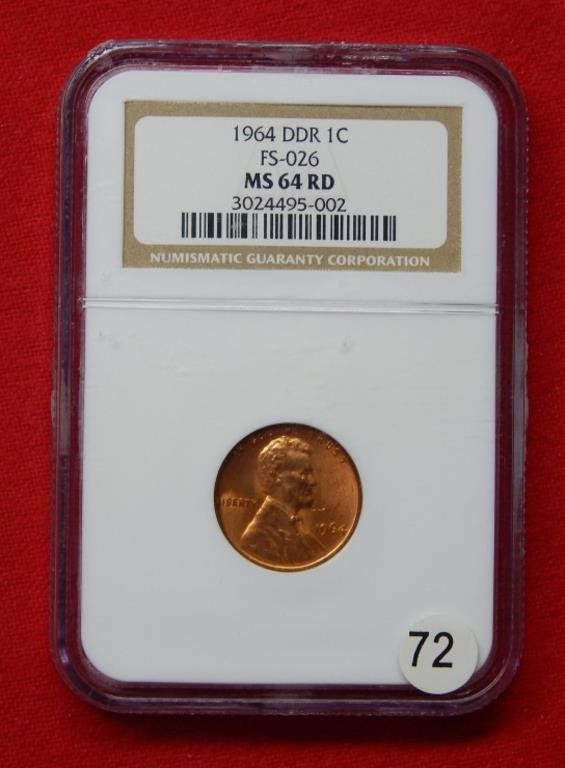 1964 Lincoln Cent NGC MS64 RD DDR FS-026