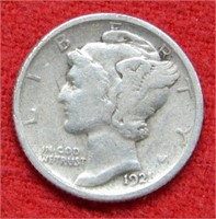 1921 Mercury Silver Dime