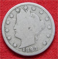 1883 Liberty V Nickel - With Cents