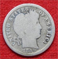 1895 S Barber Silver Dime