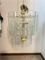 Vintage glass panel chandelier