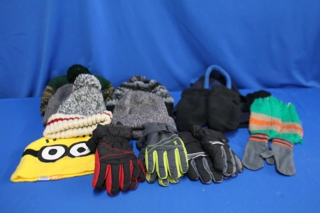 Assortments of children's mitts, gloves, hats,
