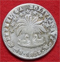 1855 Bolivia Silver 4 Escuedo