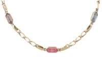Givenchy Gold Tone Multicolored Chain Necklace