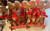 Vintage Christmas handmade reindeer and sleighs