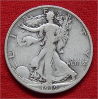 1919 S Walking Liberty Silver Half Dollar