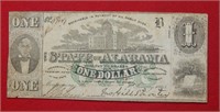1863 $1 State of Alabama Note