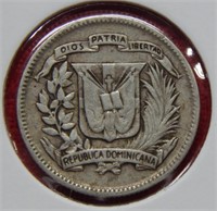 1959 Dominican Republic Silver 2.5 Gramos