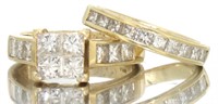 14kt Gold Princess Quad Cut 2.00 ct Diamond Bridal