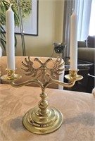 Brass Lubeck Germany Coat Of Arms Candlestick