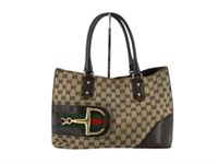 Gucci Sherry Horsebit Canvas Tote Bag