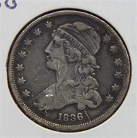 1836 Capped Bust Silver Quarter