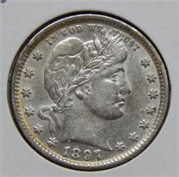 1897 Barber Silver Quarter