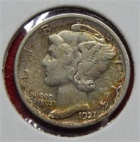 1921 D Mercury Silver Dime