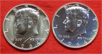 (2) 1964 Kennedy Silver Half Dollars Proof