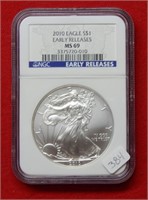 2010 American Eagle NGC MS69 1 Ounce Silver