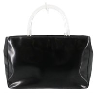 Prada Clear Handle Black Handbag