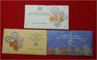 (3) US Mint UNC Coin Sets 1989-1990-1991