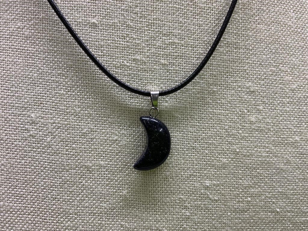 Half Moon Gemstone Healing Pendant and Necklace