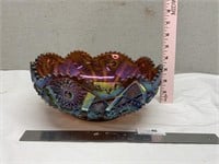 Vintage Imperial Carnival Glass Fruit Bowl Dish