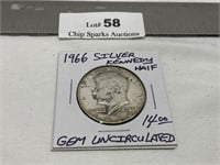 1966 Silver GEM UNC Kennedy Half Dollar
