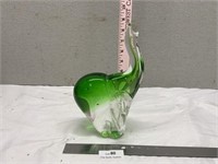 8" Large Glass Elephant Statue Paper Weight