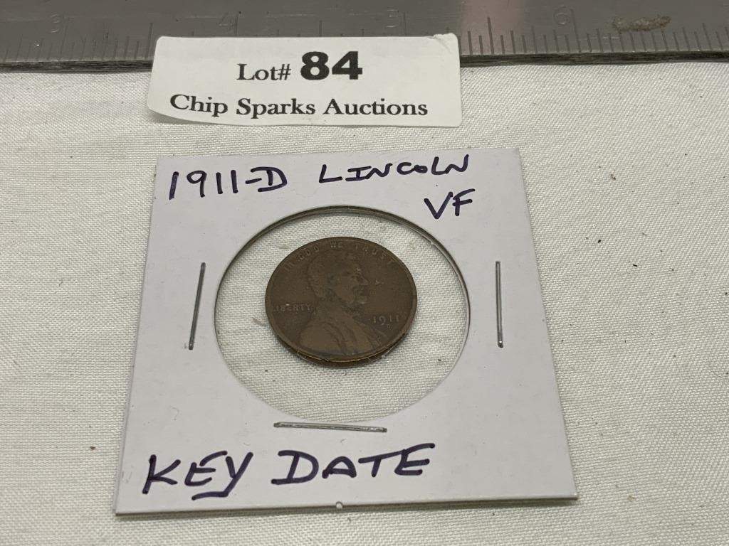 1911D Lincoln Cent Very Fine Condition Key Date