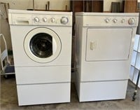 Front Load Washer and Dryer Set with Pedestal Base