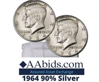 382  - 1964 Kennedy 90% Silver Half Dollars
