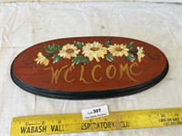 Wooden Toll Painted Welcome Sign