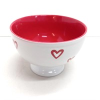Bowl hearts white red inside