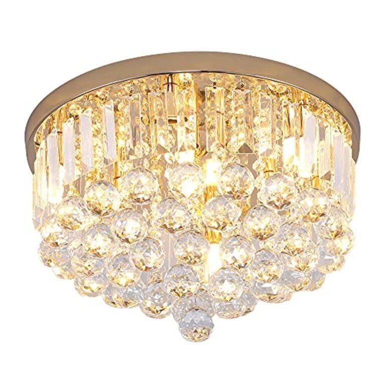 Gopmmy Mini Crystal Chandelier Ceiling Light,Flush