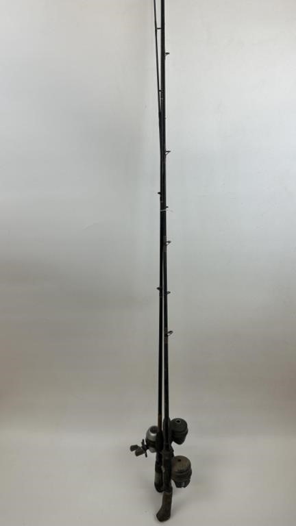 Three Fishing Poles Rod and Reel