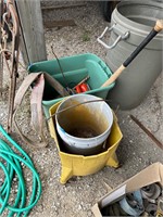 Tote: Contents; Mop Bucket, Bucket, Garbage Can