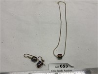 .925 Silver 16" Necklace & Matching Earrings