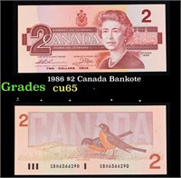 1986 $2 Canada Bankote Grades Gem CU