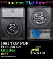 Proof ***Auction Highlight*** 1961 Franklin Half D
