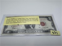 Two Dollar Note Red Seal