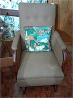 Vintage vinyl covered rocking chair with great