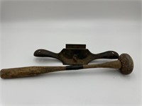 Vintage Spoke Shave and Knapping Hammer