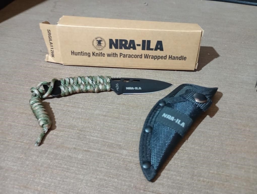 NRA-ILA hunting knife with Paracord wrapped