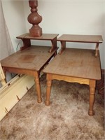 Pair of vintage 2 tier end tables. Approx 17 3/4