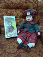Scottish Ginny Doll and a porcelain Scottish doll