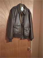 Genuine goatskin leather jacket. Men's size 42R.
