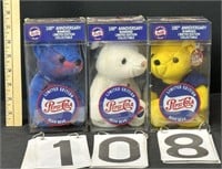 3 Collectible Pepsi Beanie Bears