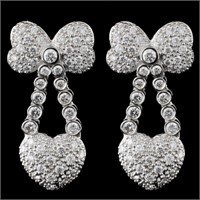 18K White Gold 1.28ct Diamond Earring