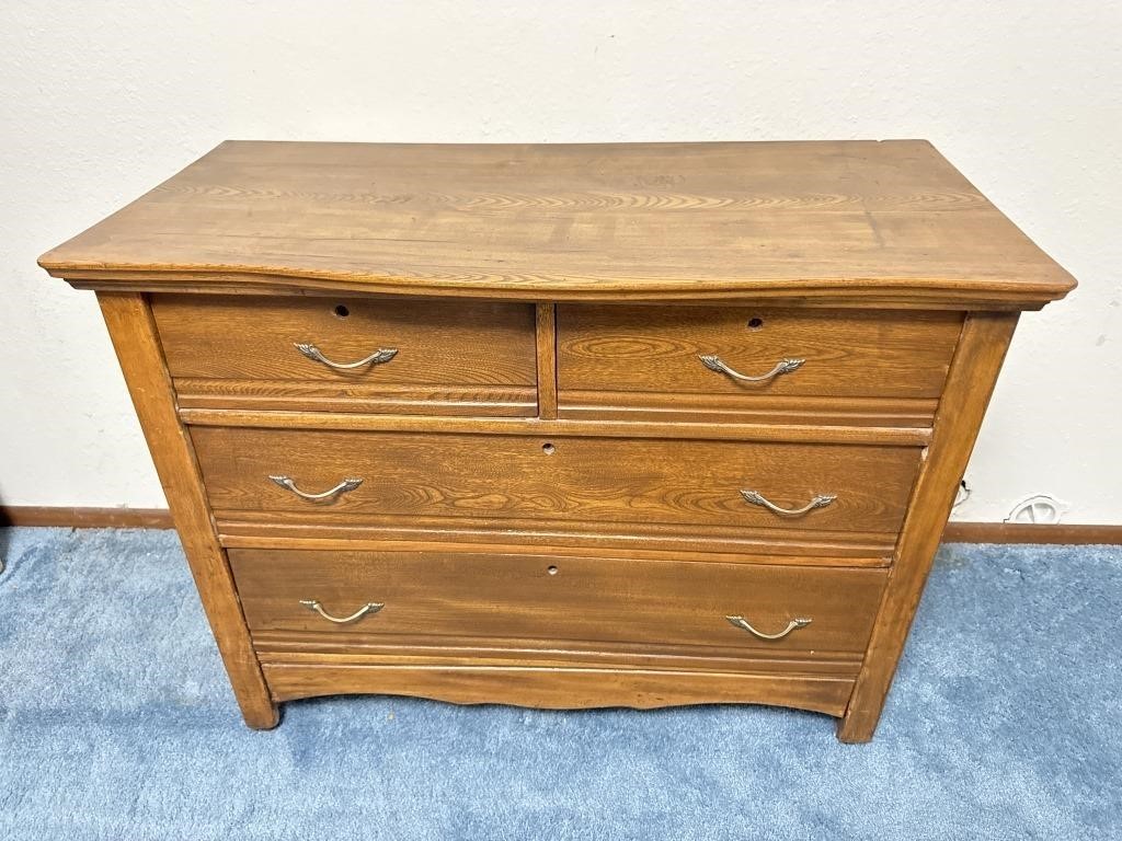 Antique 5 drawer solid oak dresser 42 inch