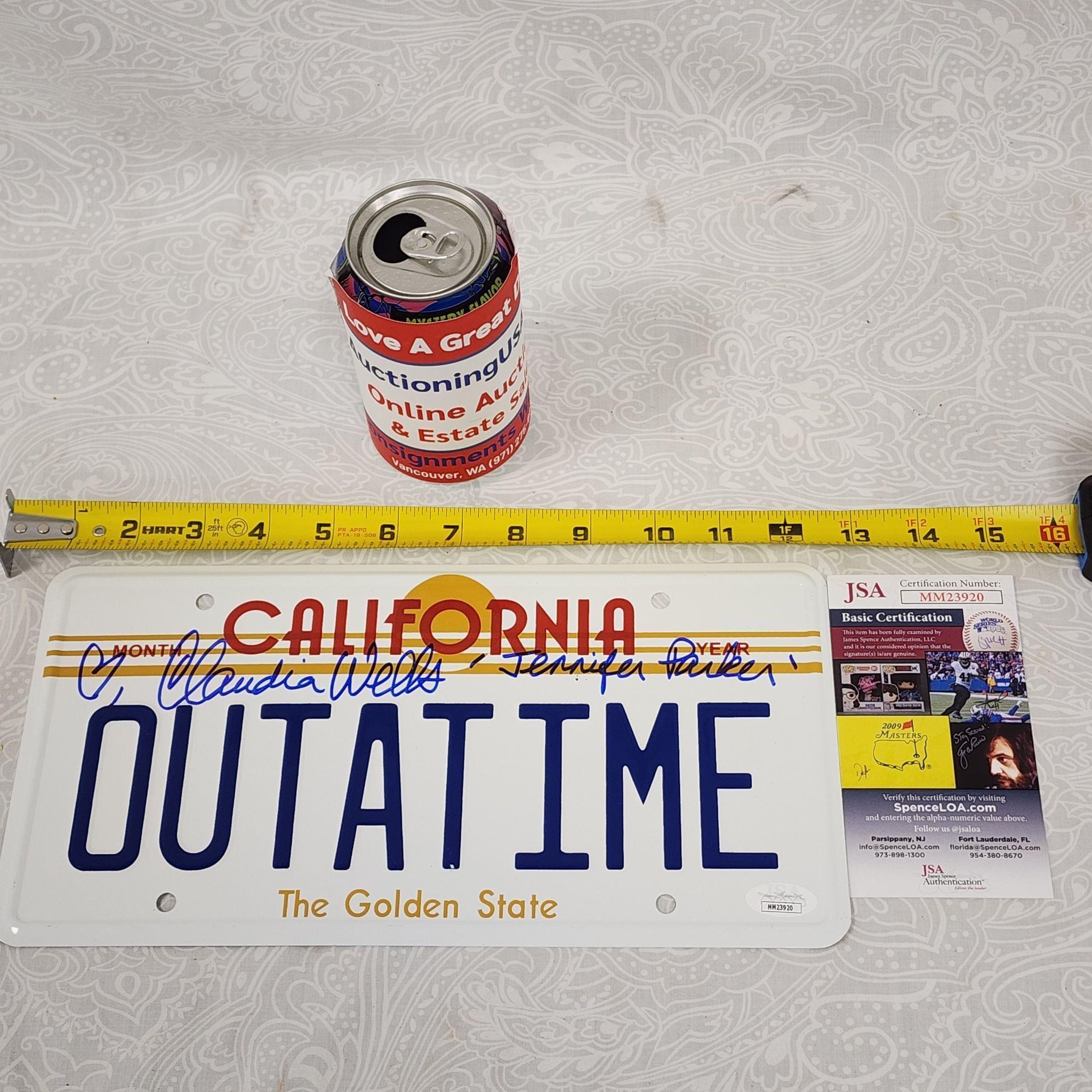 Back To The Future Signed OUTATIME License Plate
