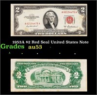 1953A $2 Red Seal United States Note Grades Select